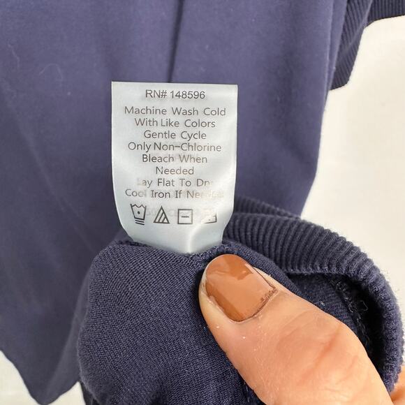 Universal Thread Aimee Liquid Jersey Rib Hem Tee Navy - Picture 6 of 8